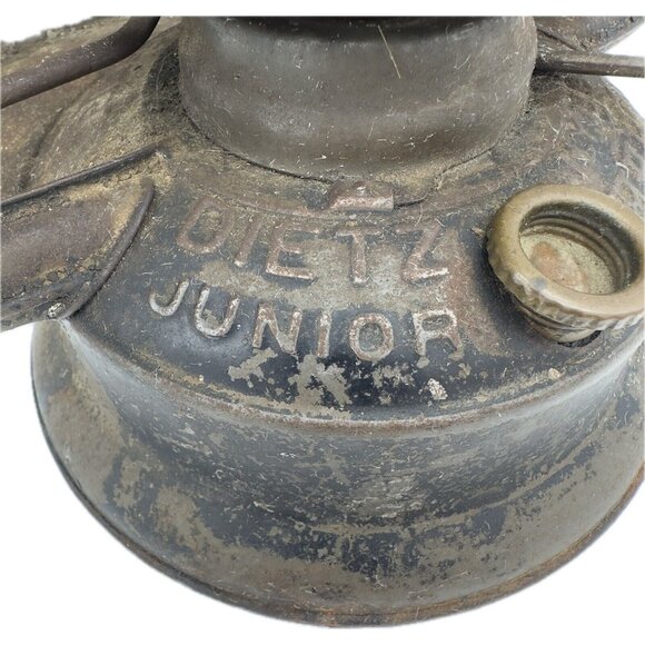 1923 ANTIQUE Dietz Junior Cold Blast Wagon Lamp Lantern USA Red Bullseye Lens H6 - Picture 13 of 16